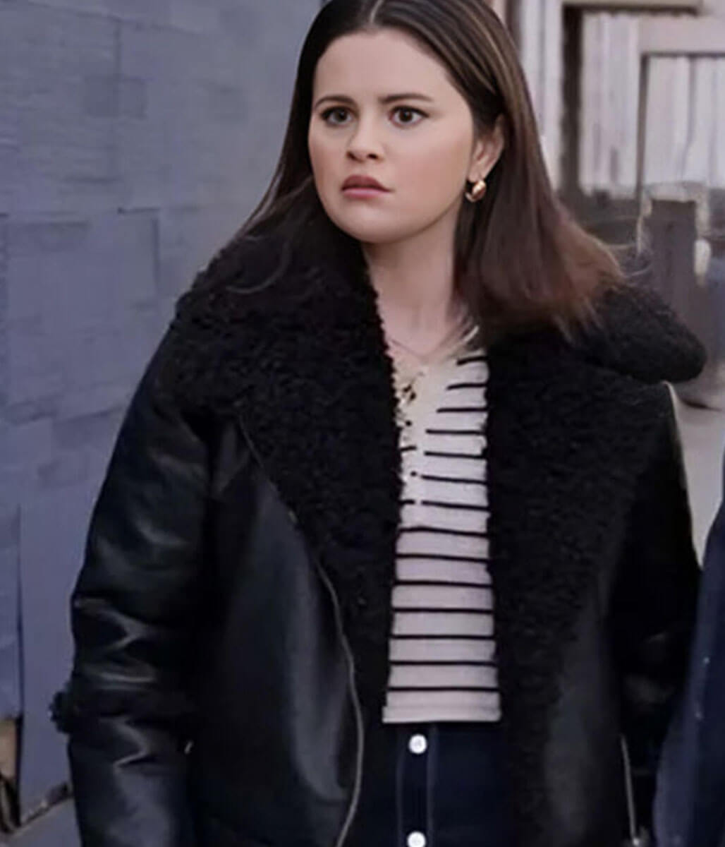 Selena Gomez Only Murders in the Building Black Leather Jacket