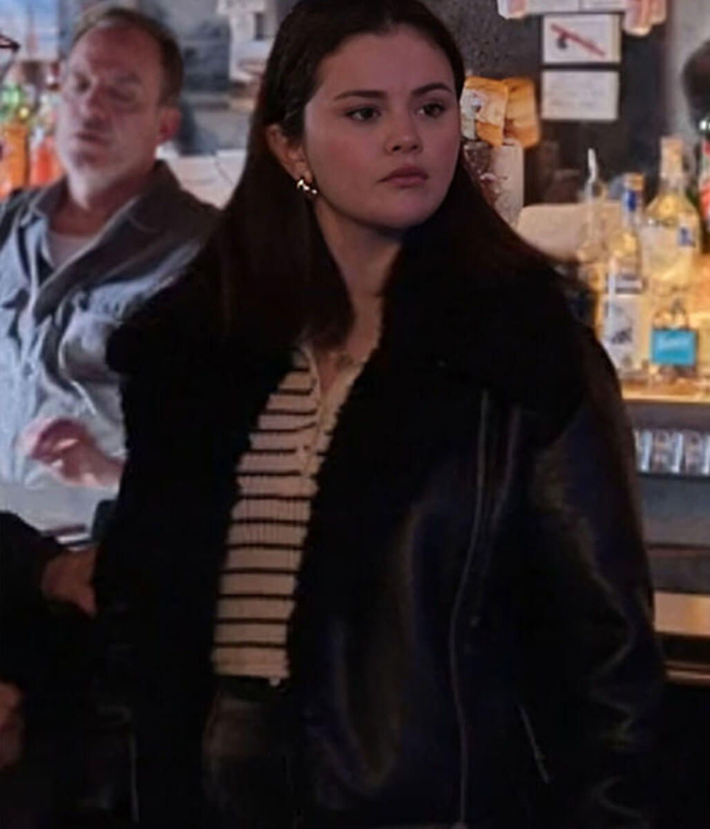 Selena Gomez Only Murders in the Building Black Leather Jacket