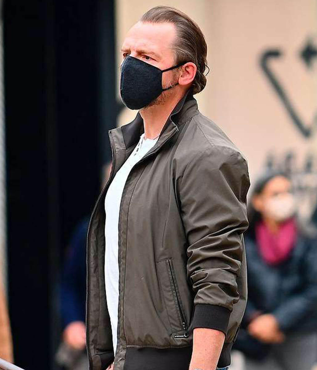 Simon Pegg Mission Impossible 7 Grey Bomber Jacket