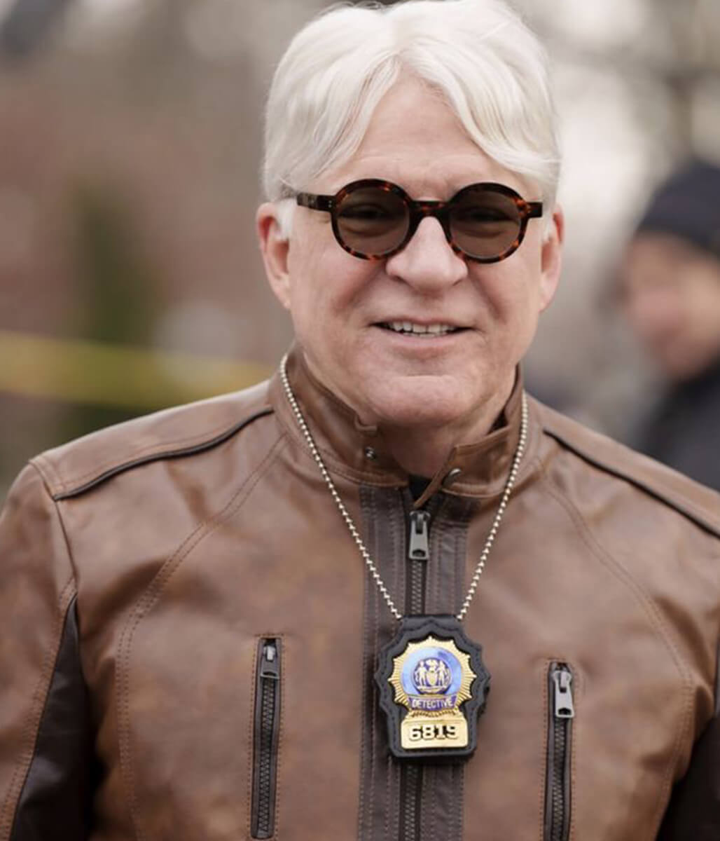 Steve Martin Brown Leather Jacket