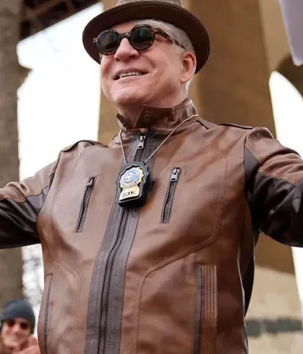 Steve Martin Brown Leather Jacket