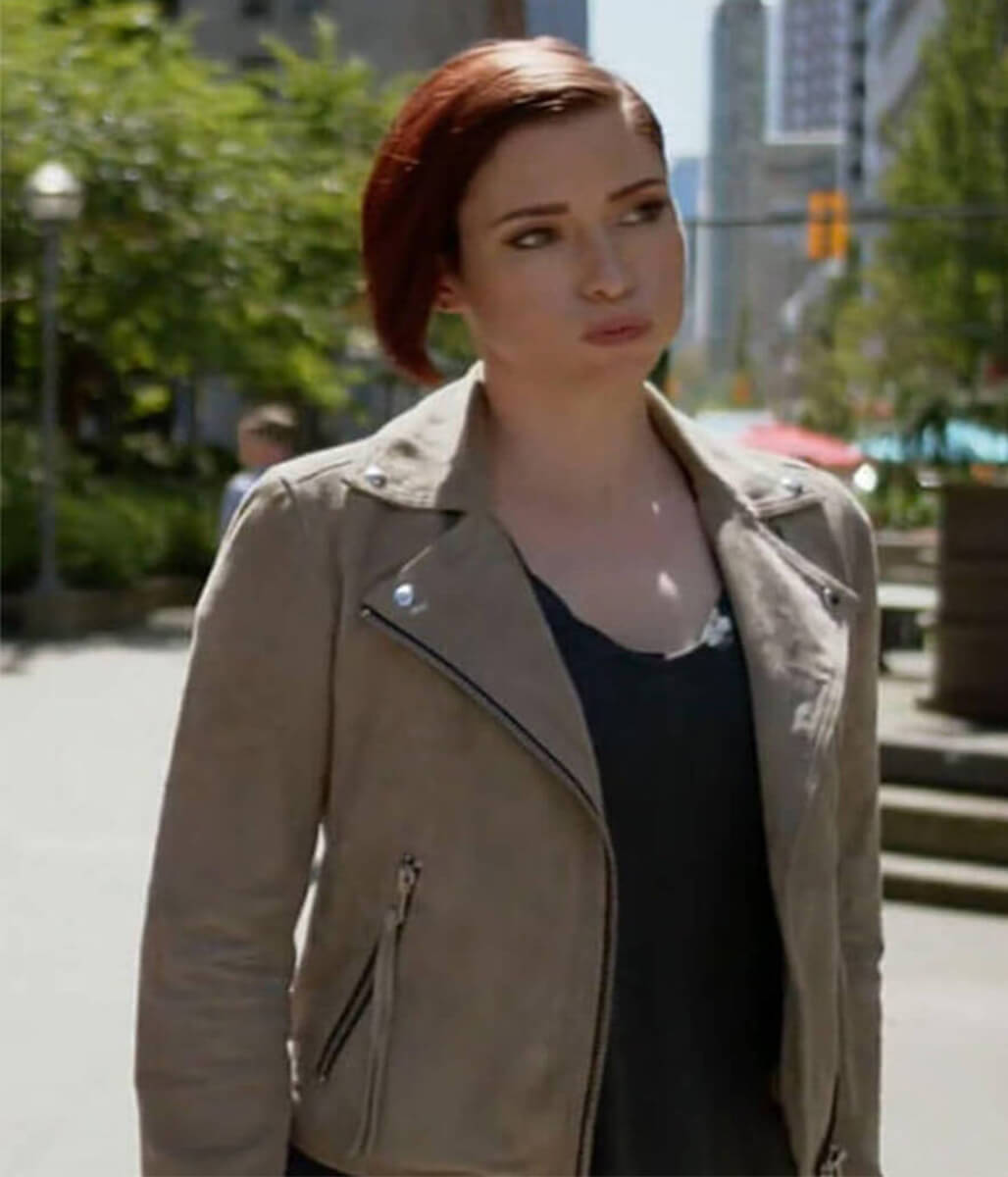 Supergirl 2026 Alex Danvers Beige Biker jacket