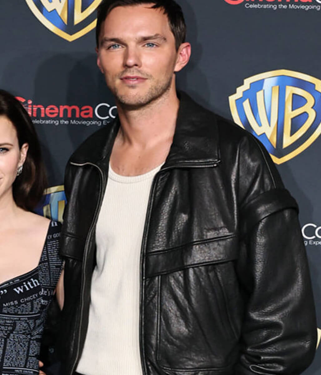 Superman 2025 Nicholas Hoult Black Leather Jacket