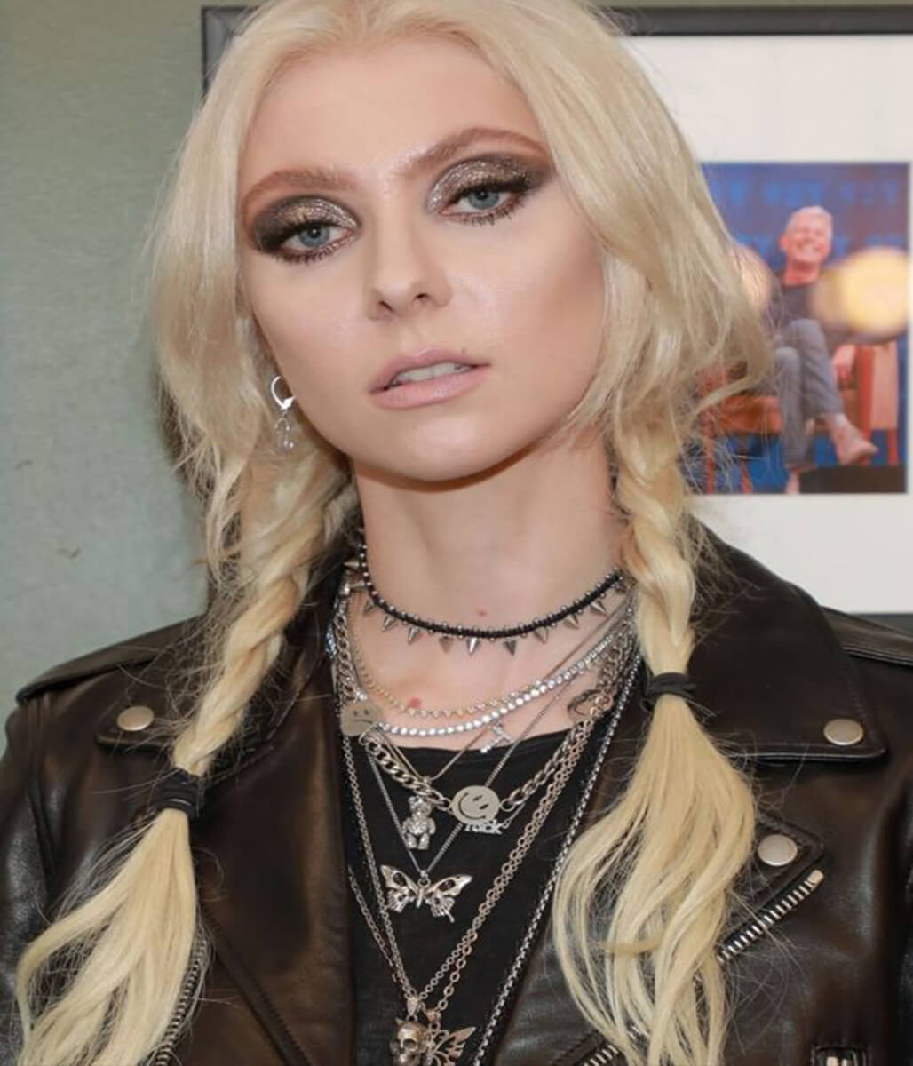 Taylor Momsen Brown Biker Leather Jacket