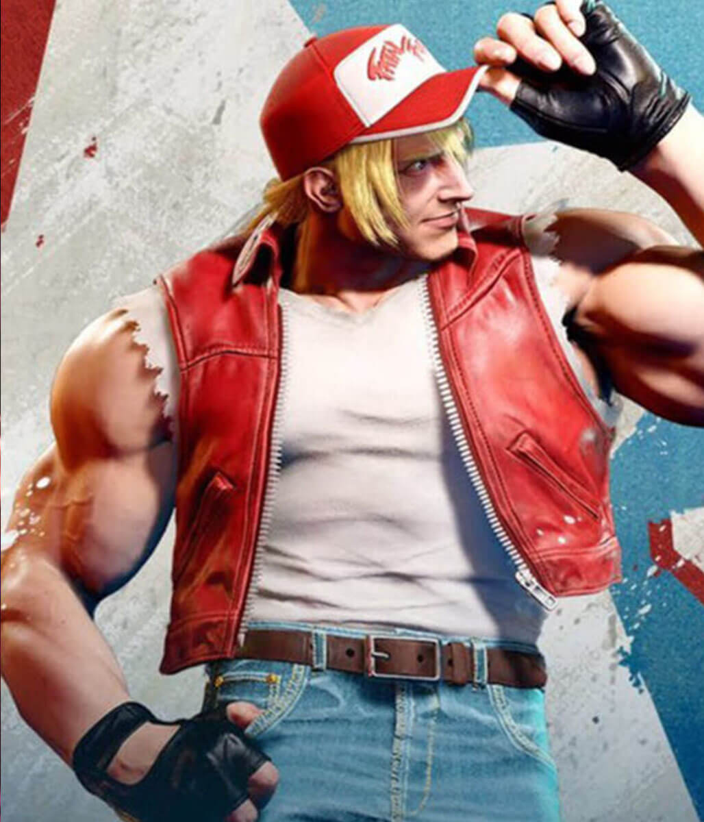 Terry Borgard Street Fighter 6 Red Leather Vest