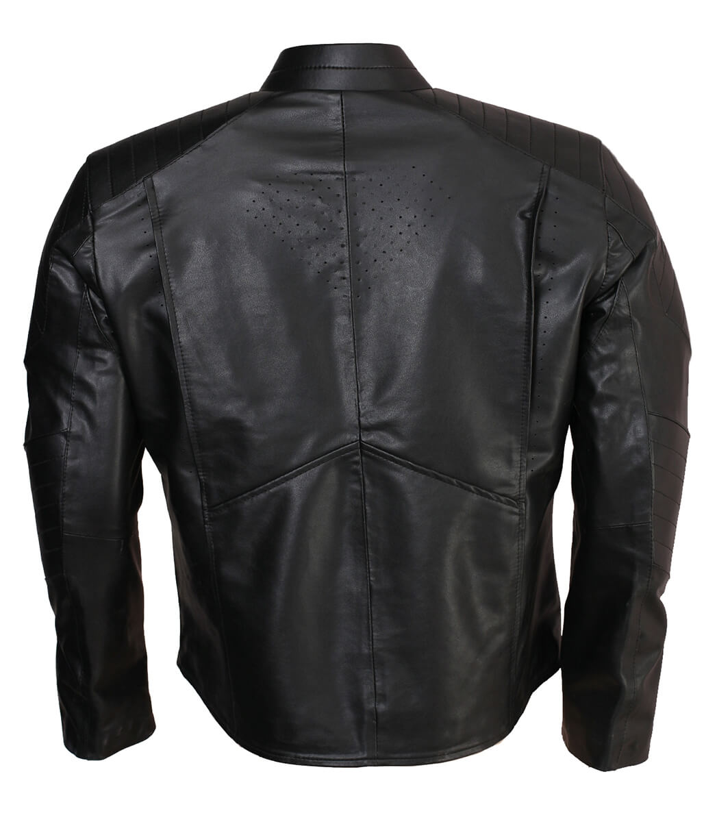 The Batman Embossed Chest Logo Real Leather Jacket