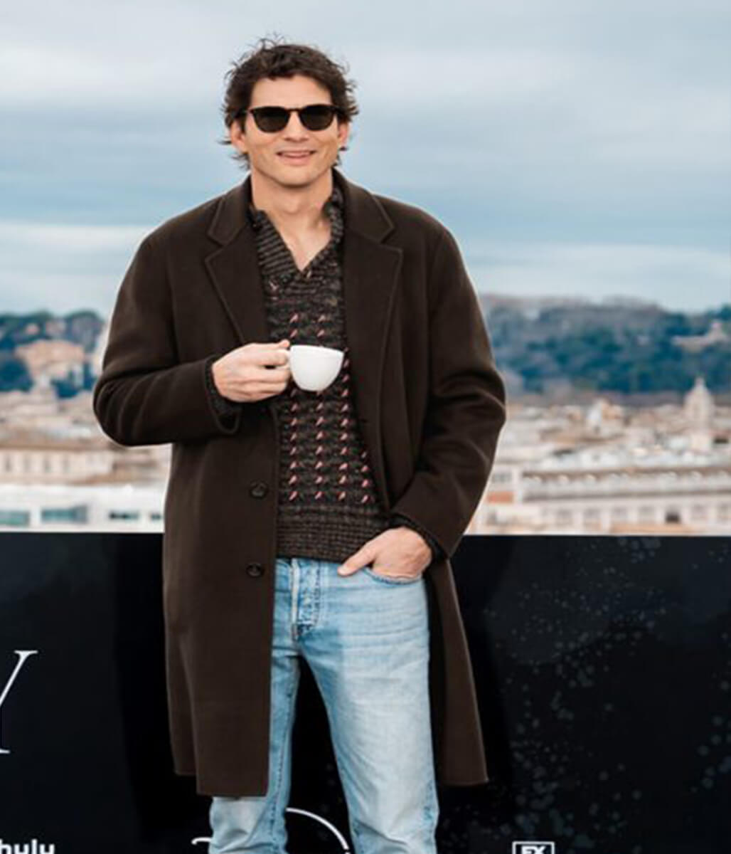 The Beauty 2026 Ashton Kutcher Brown Wool Coat