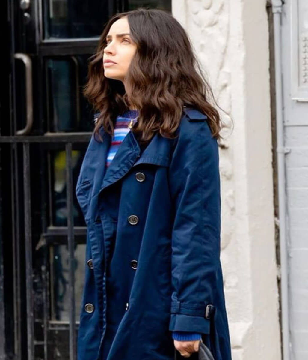 The Life List 2025 Sofia Carson Blue Cotton Coat