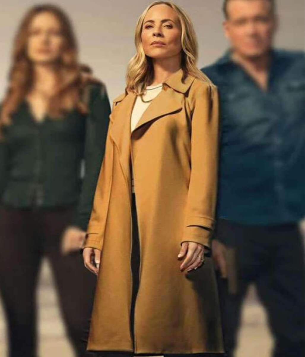 The Waterfront Maria Bello Mae Buckley Wool Coat