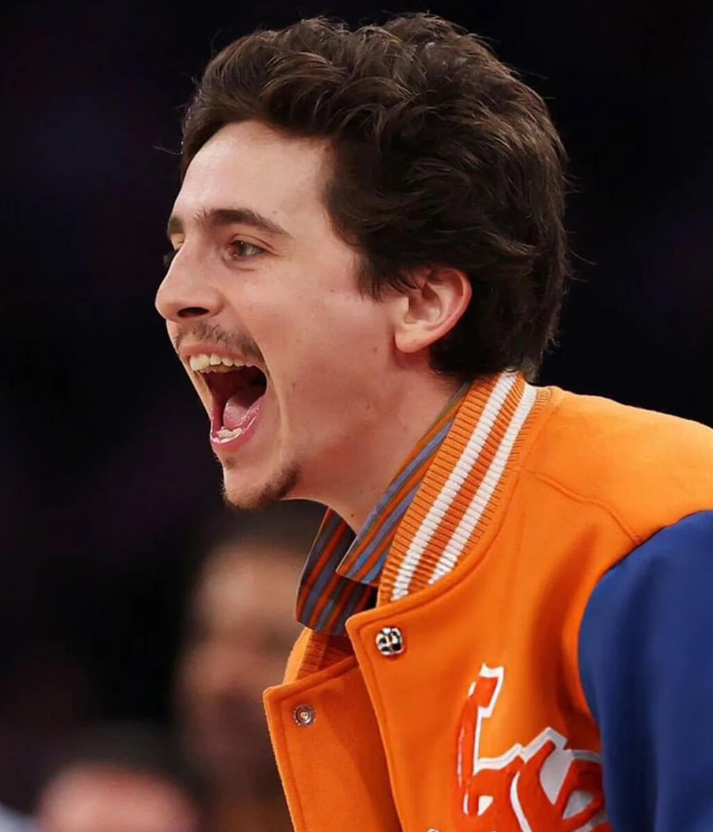 Timothee Chalamet Orange Jacket