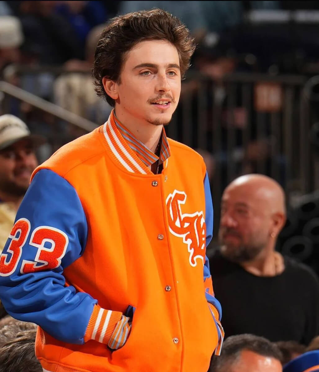 Timothee Chalamet Orange Jacket
