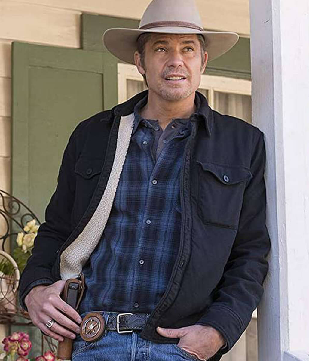 Timothy Olyphant Justified Black Cotton Jacket