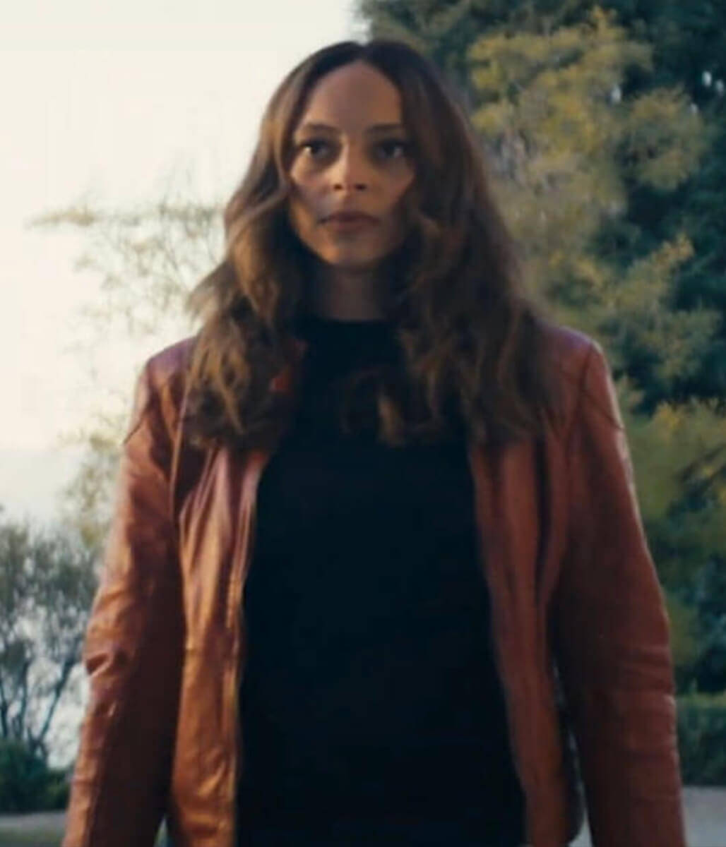 To Get Her Amber Stevens West Red Leather Jacket