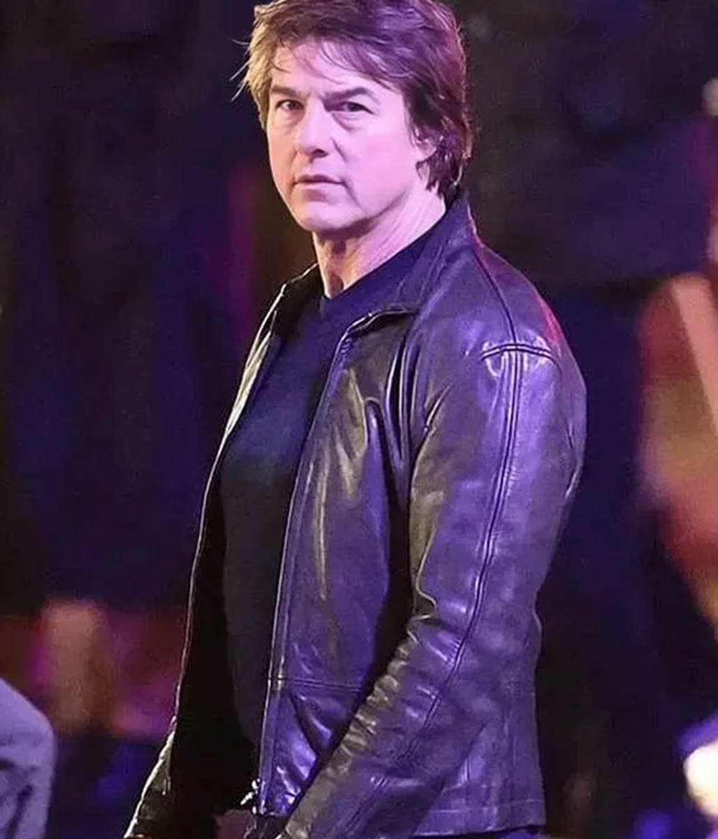 Tom Cruise Mission Impossible 8 Black Leather Jacket