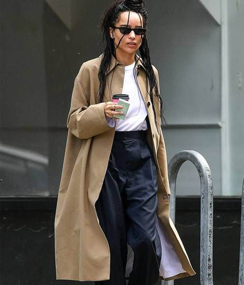 Zoe Kravitz Beige Cotton Trench Coat