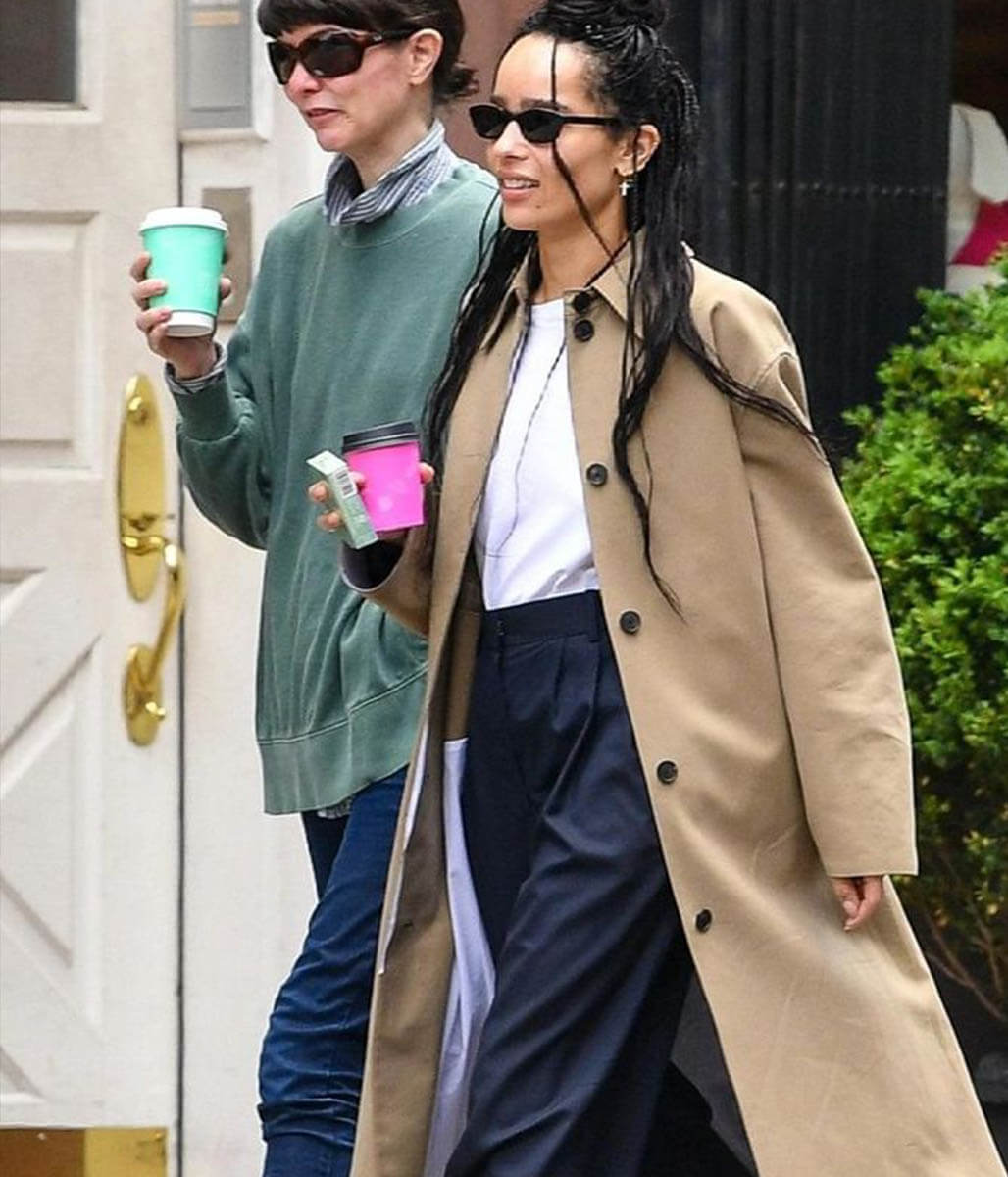 Zoe Kravitz Beige Cotton Trench Coat
