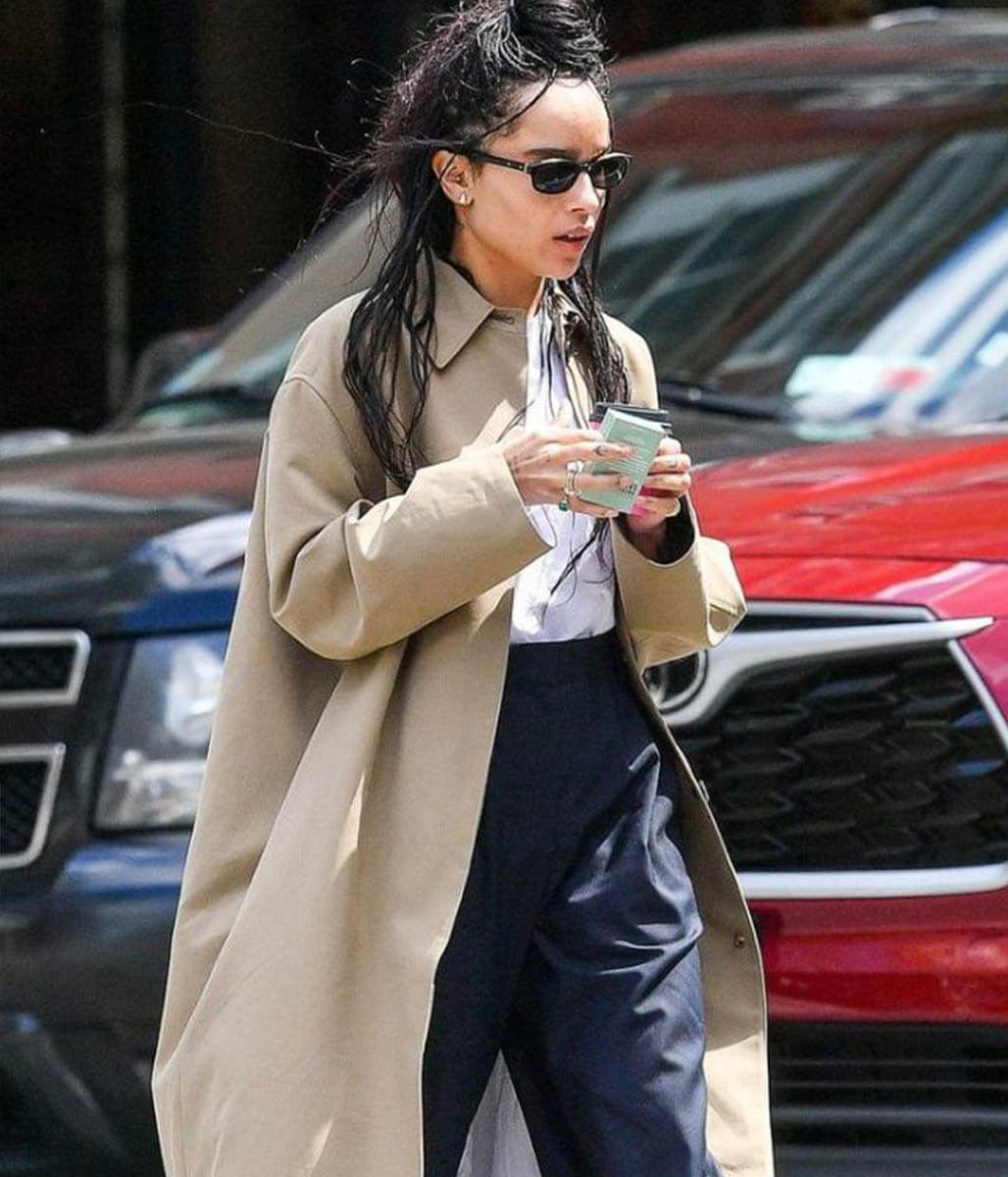Zoe Kravitz Beige Cotton Trench Coat