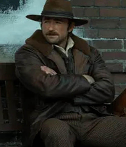 1923 Brandon Sklenar Cowboy Brown Leather Coat