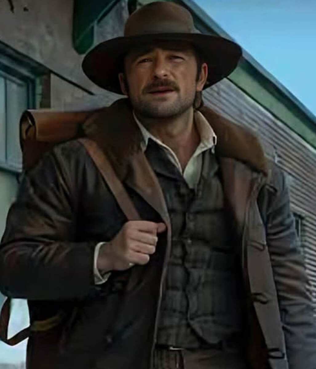 1923 Brandon Sklenar Cowboy Brown Leather Coat