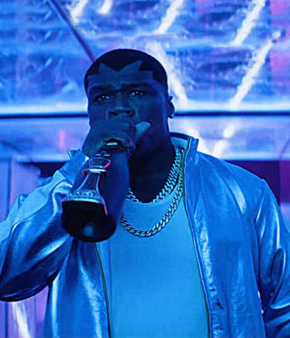 50 Cent Street Figther 2026 White Leather Jacket