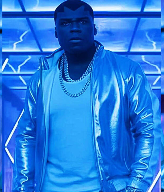 50 Cent Street Figther 2026 White Leather Jacket