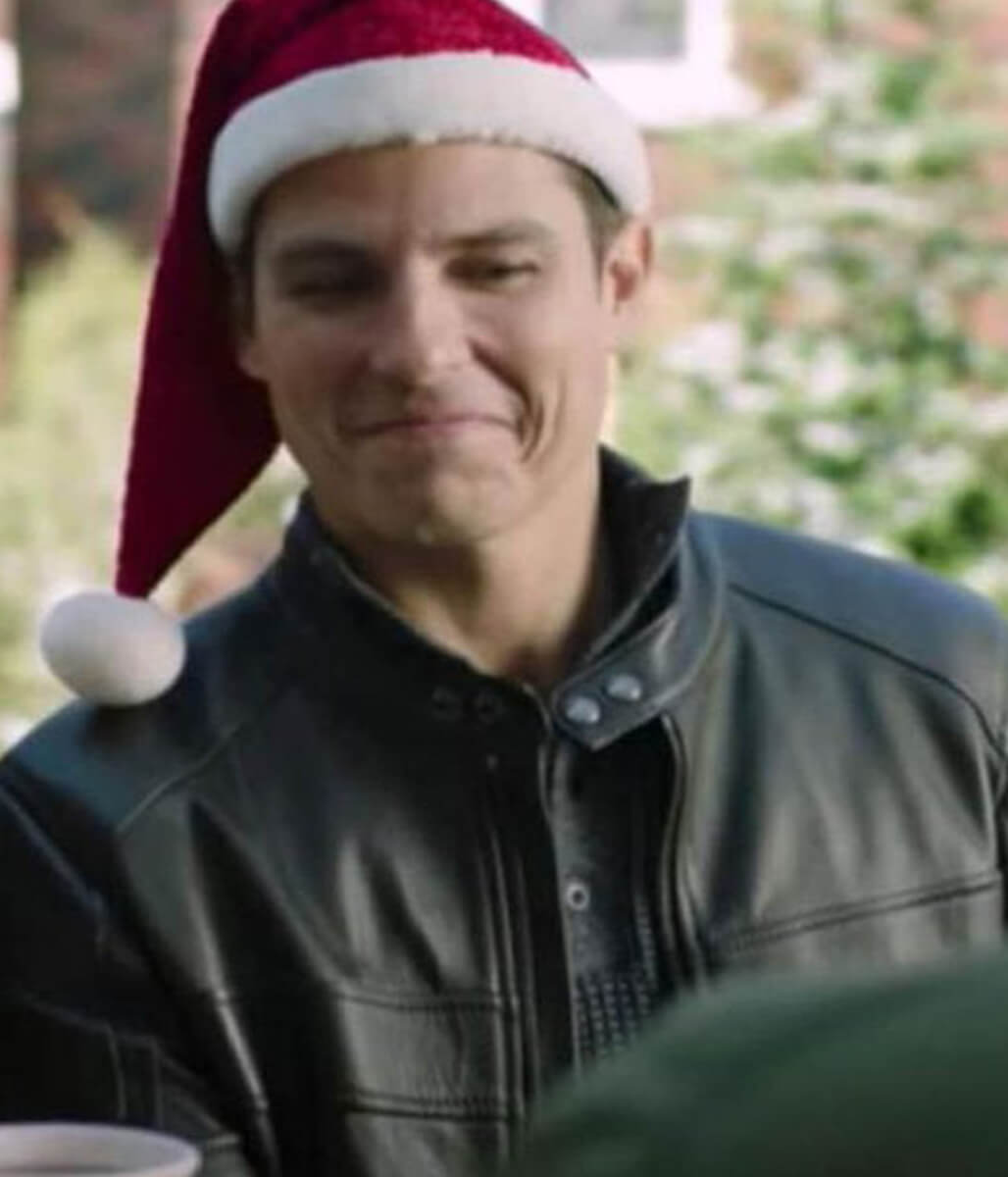 A Veteran Christmas Sean Faris Black Leather Jacket