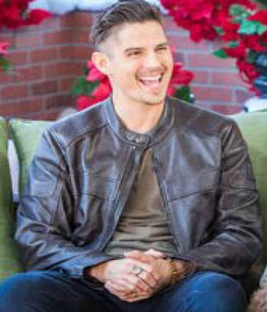 A Veteran Christmas Sean Faris Black Leather Jacket