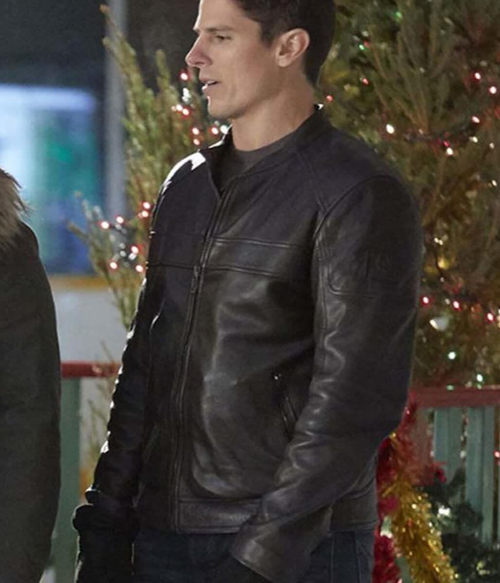 A Veteran Christmas Sean Faris Black Leather Jacket