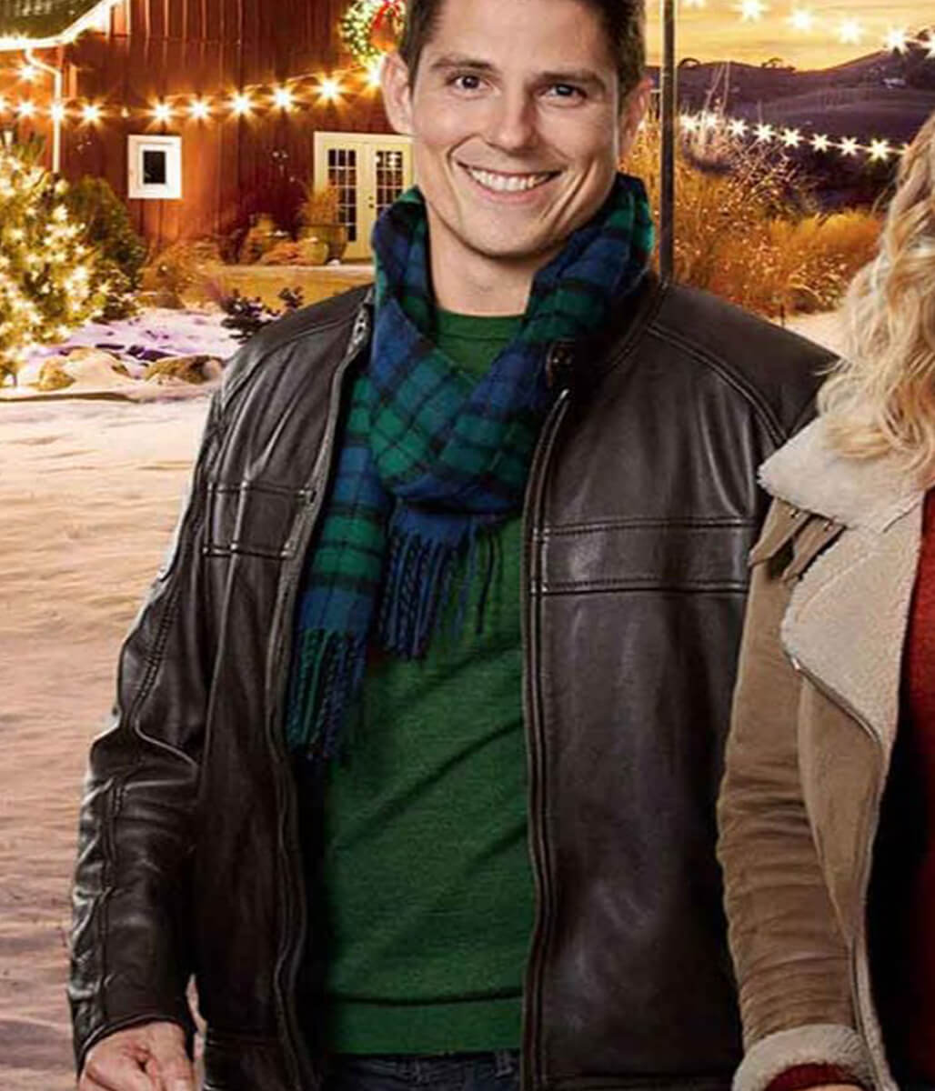 A Veteran Christmas Sean Faris Black Leather Jacket