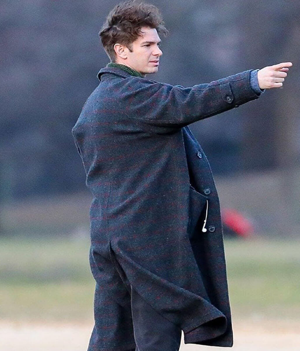 Tick Tick Boom 2020 Andrew Garfield Grey Wool Coat