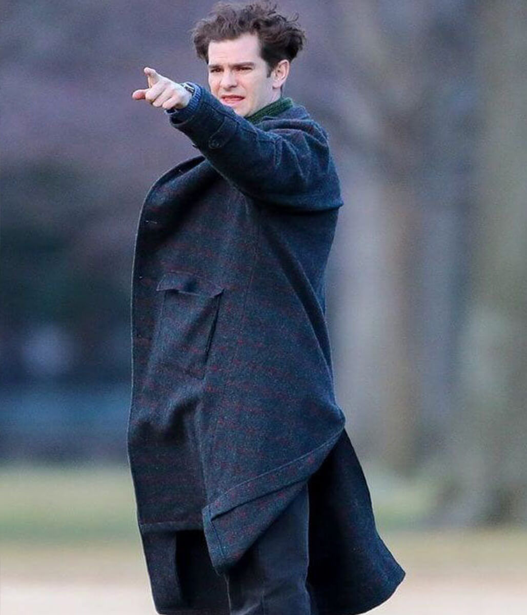 Tick Tick Boom 2020 Andrew Garfield Grey Wool Coat
