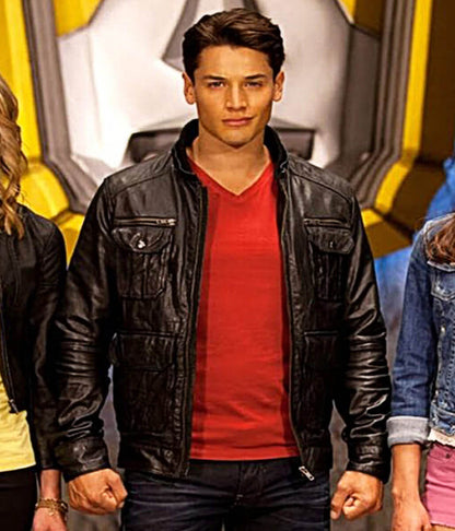Andrew Gray Power Rangers Megaforce Black Leather Jacket