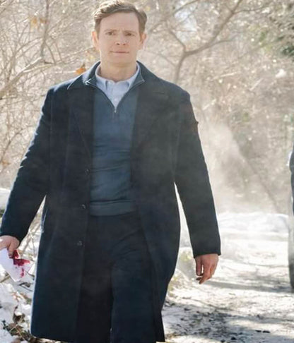 Bill Goodman CIA Season 01 Blue Wool Trench Coat
