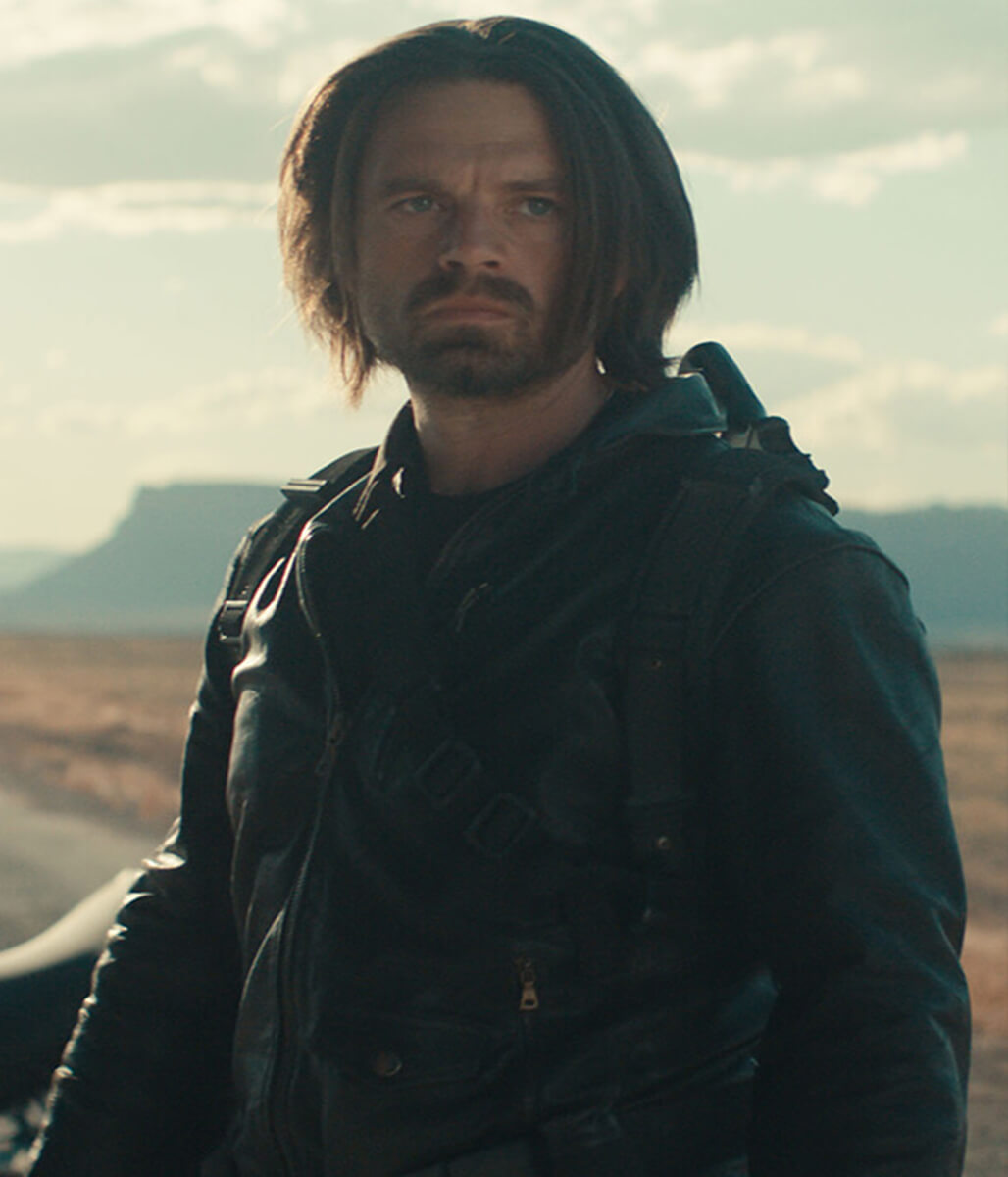 Bucky Barnes Thunderbolts Sebastian Stan Black Leather Jacket