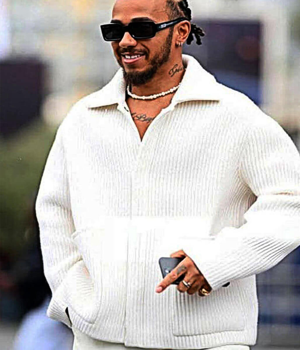 Grand Prix Abu Dhabi Lewis Hamilton White Corduroy Jacket