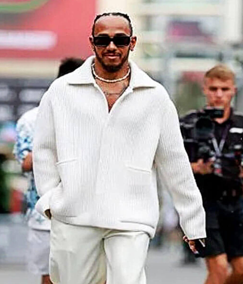 Grand Prix Abu Dhabi Lewis Hamilton White Corduroy Jacket