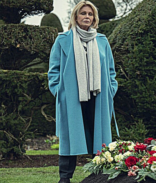 Judith Burkett Fool Me Once 2024 Blue Wool Coat