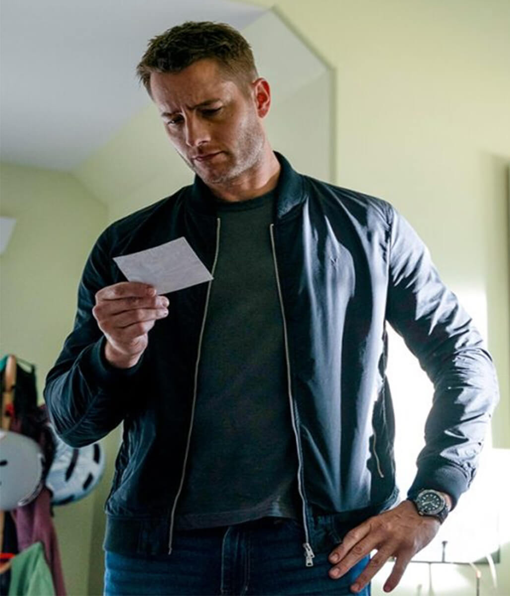 Justin Hartley Tracker 2024 Blue Cotton Jacket