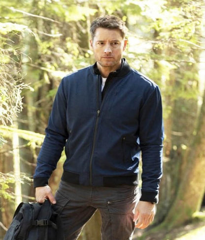 Justin Hartley Tracker 2024 Blue Cotton Jacket