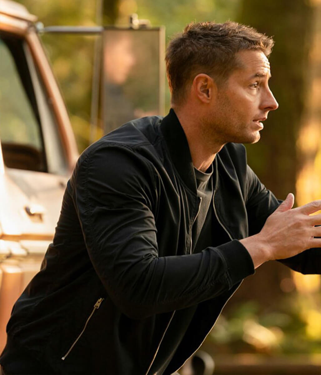 Justin Hartley Tracker 2024 Blue Cotton Jacket