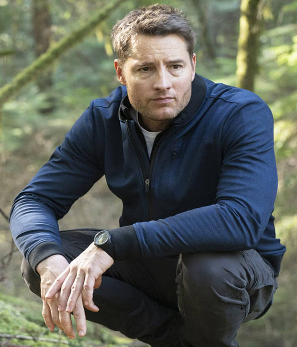 Justin Hartley Tracker 2024 Blue Cotton Jacket