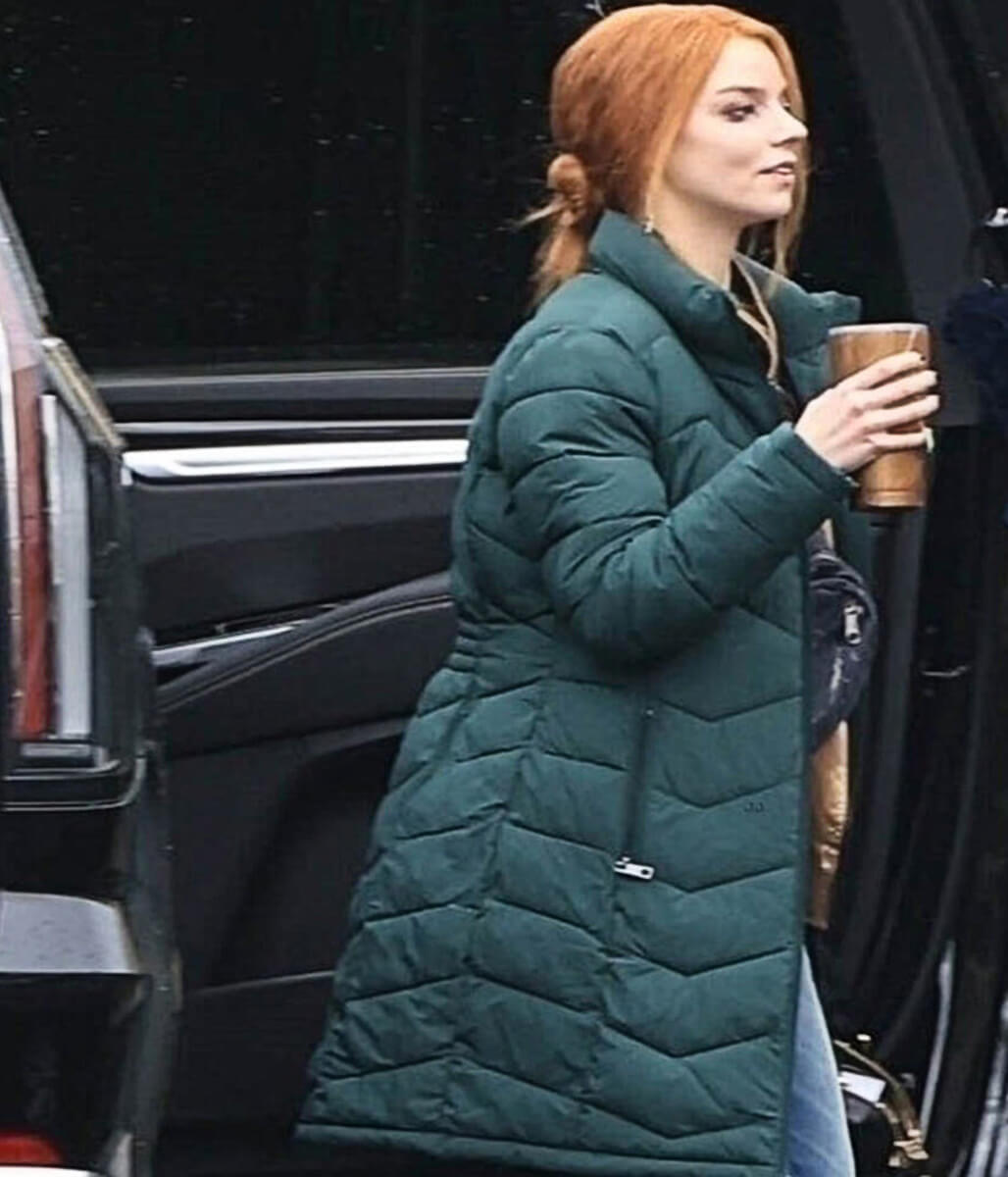 Lucky 2026 Anya Taylor-Joy Green Puffer Coat