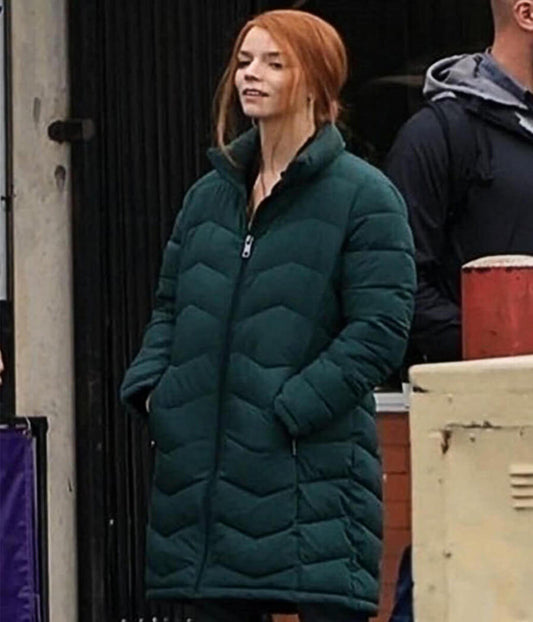 Lucky 2026 Anya Taylor-Joy Green Puffer Coat