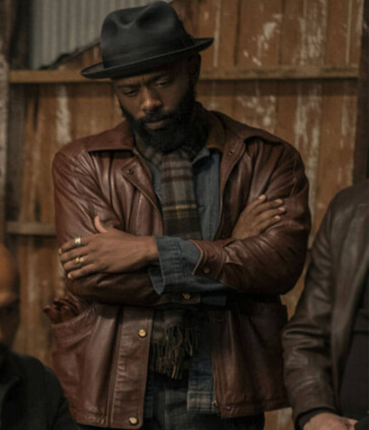 Play Dirty 2025 LaKeith Stanfield Brown Leather Jacket