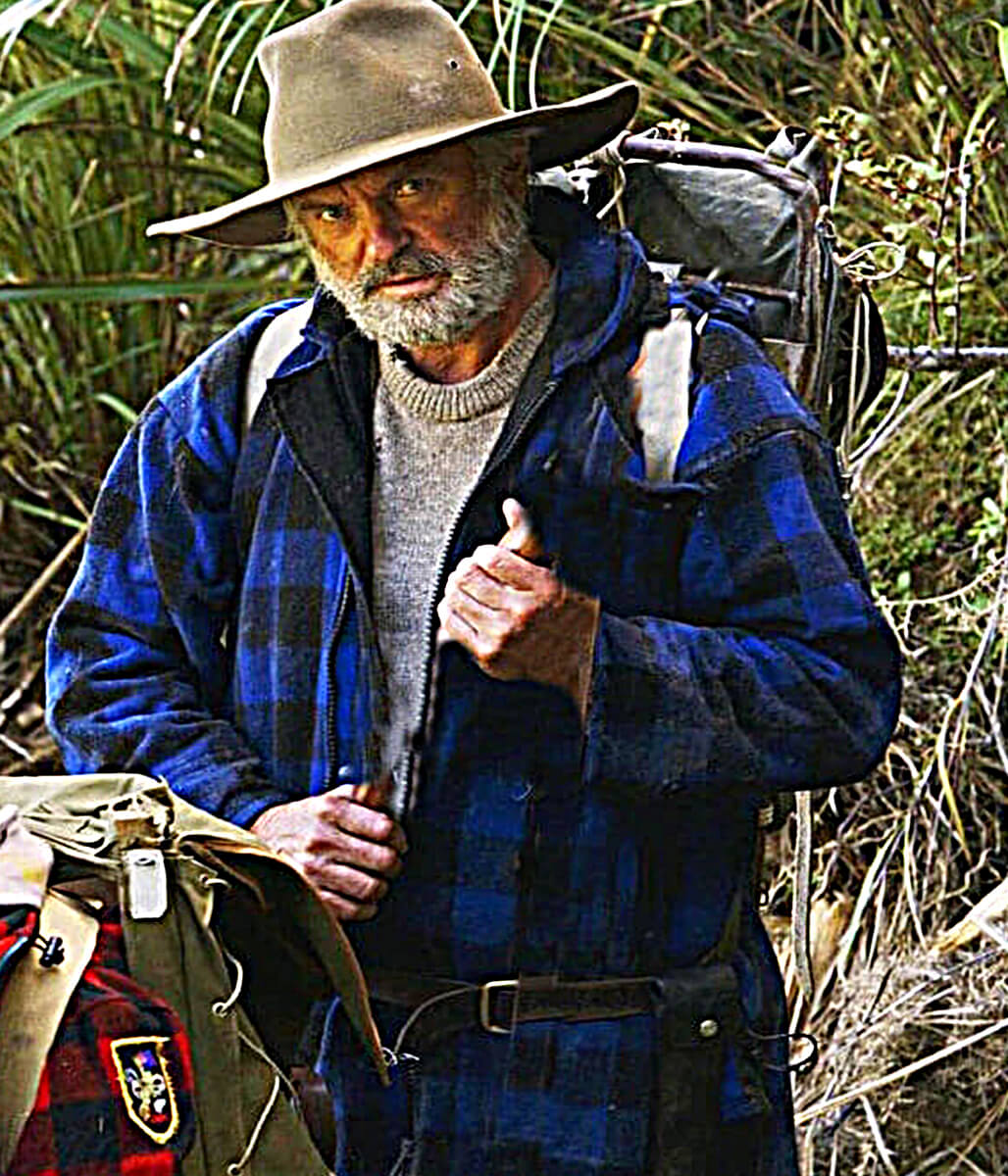 Sam Neil hunt For Wilderpeople 2016 Blue Plaid Coat
