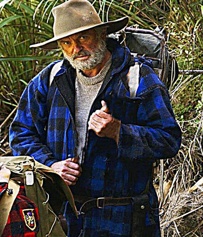 Sam Neil hunt For Wilderpeople 2016 Blue Plaid Coat