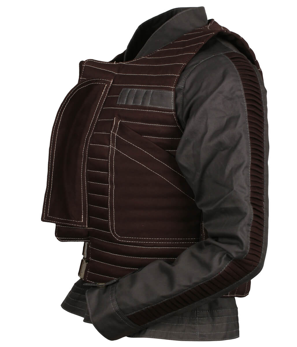 Women Sci-Fi Tactical Two-Piece Brown and Gray Vest and Jacket