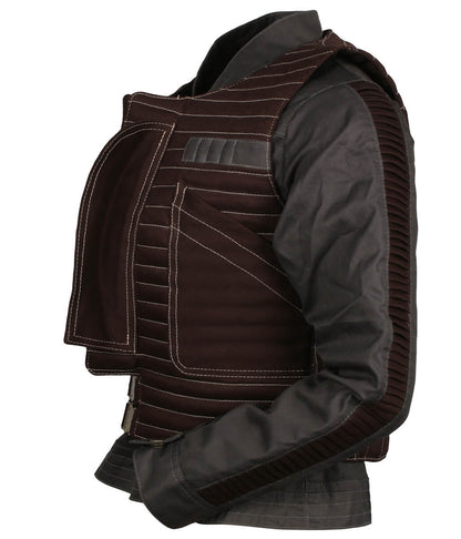Women Sci-Fi Tactical Two-Piece Brown and Gray Vest and Jacket
