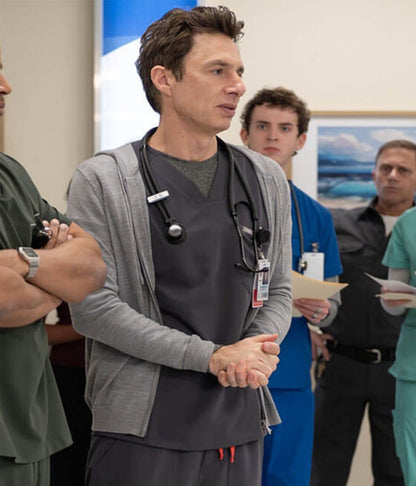 Zach Braff Scrubs S01 Grey Zipup Hoodie