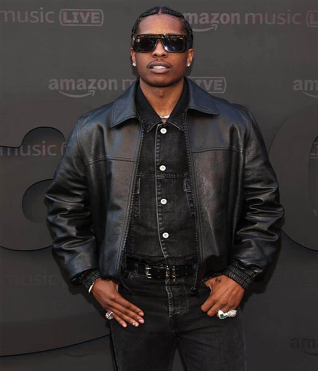A$AP Rocky Black Leather Jacket